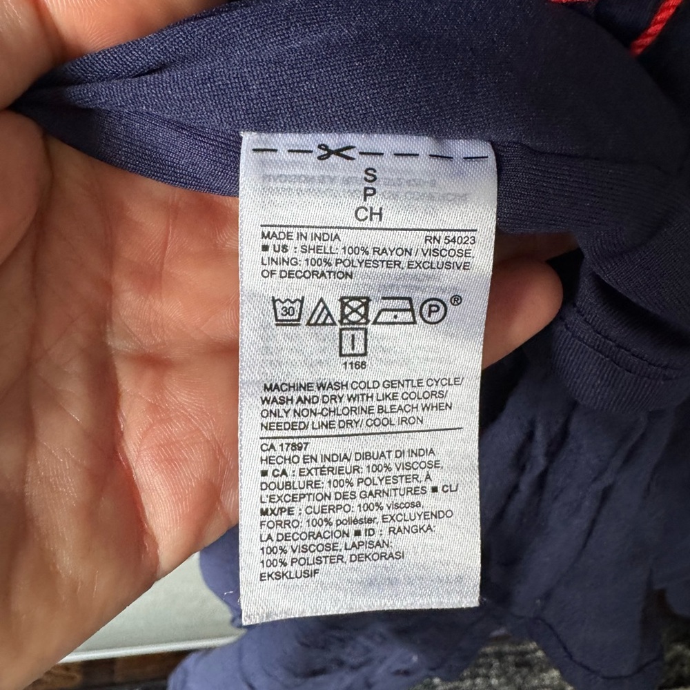 Old Navy | Bohemian Embroidered Swing Dress w/ Tassels, Navy and Red | Small - Picture 11 of 12